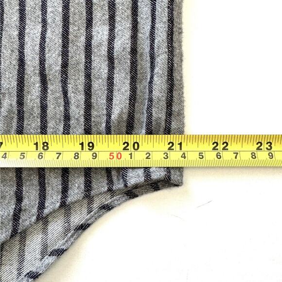 DEREK LAM 10 CROSBY Striped Tie Waist Mini Shirt Dress Long Slv Grey $395 - Picture 9 of 13